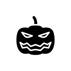 Halloween pumpkin icon in glyph style