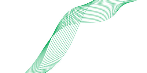 Abstract background wave line in vector business texture. green wave background. green lines vector banner template. Curved wavy line, smooth. 