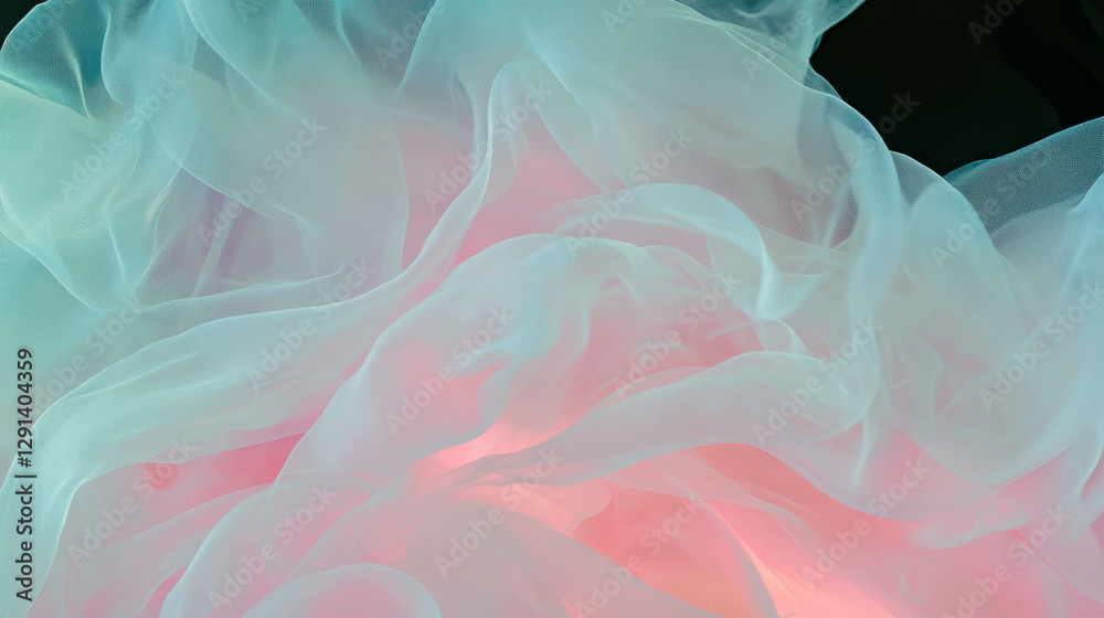 Poster ethereal blend of smoke and soft fabric for creative design concepts