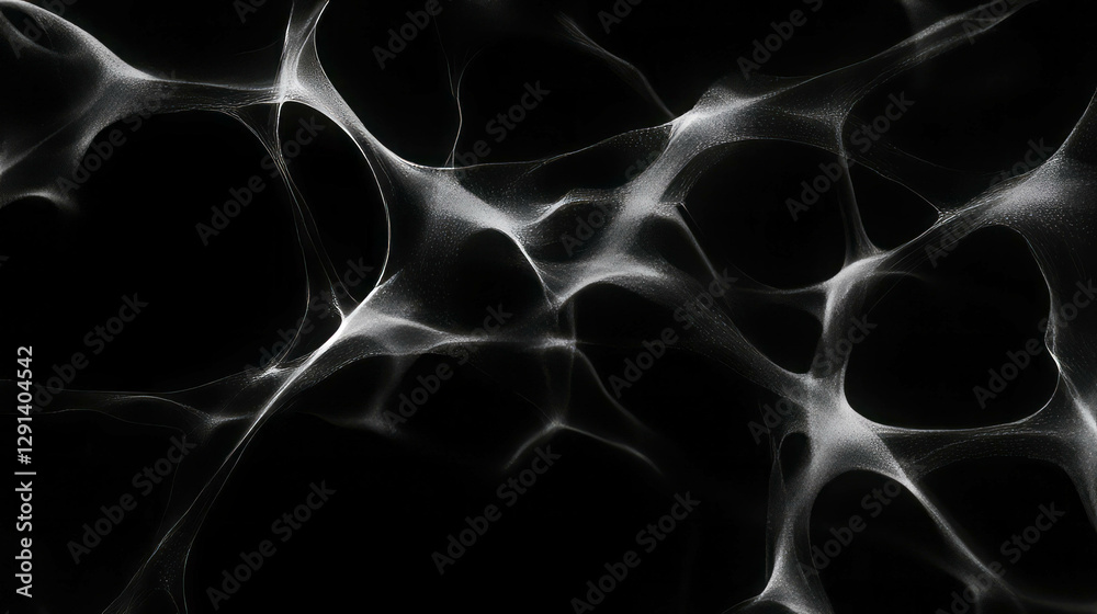Poster intricate smoke patterns forming a complex network on black background