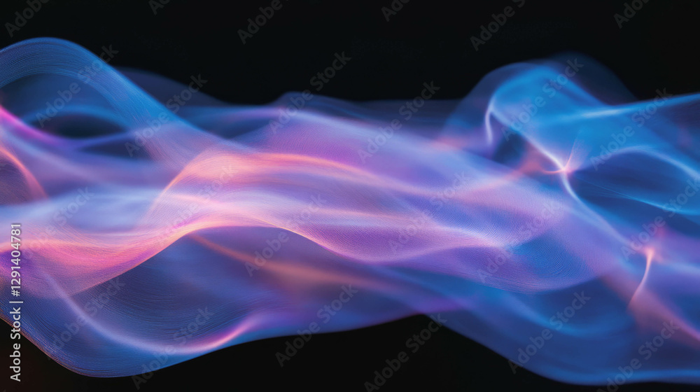 Poster ethereal smoke swirls creating a vivid textured background for creative design