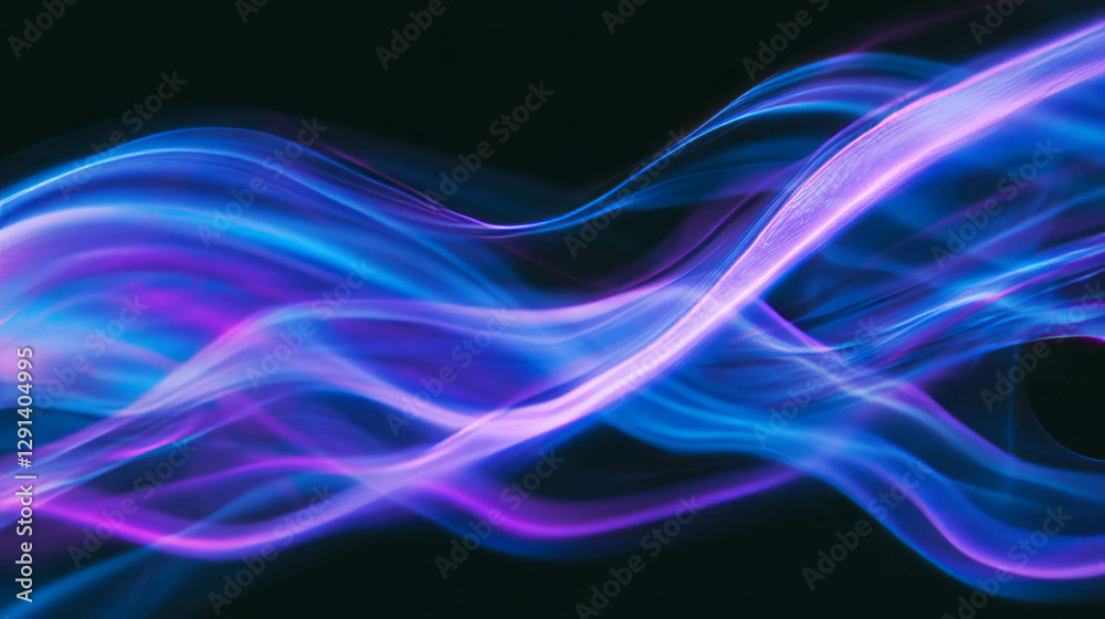 Poster abstract flowing lines of smoke in vibrant colors for design background