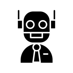 Robot icon in glyph style