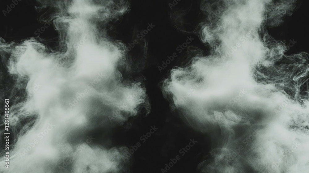 Poster Abstract smoke reflection on mirrored surface for design and background