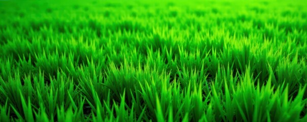 Obraz premium Evenly cut emerald green grass, geometric pattern, crop, color, spring