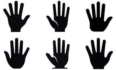 Obraz premium Simple Black Hand Silhouettes on a White Background