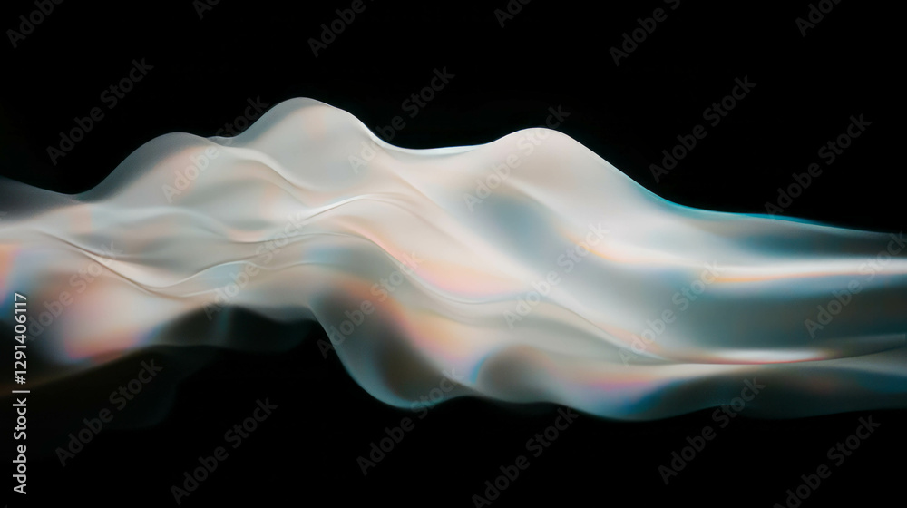 Poster Abstract background with smooth white cream swirls and subtle tones for artistic design