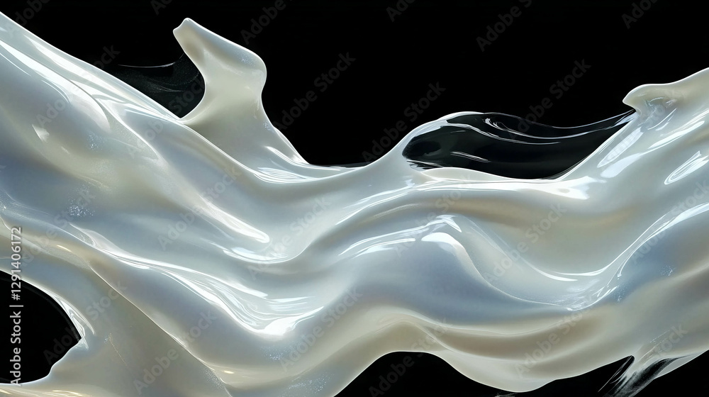 Poster luxurious white cream texture featuring smooth swirls for elegant design and backgrounds