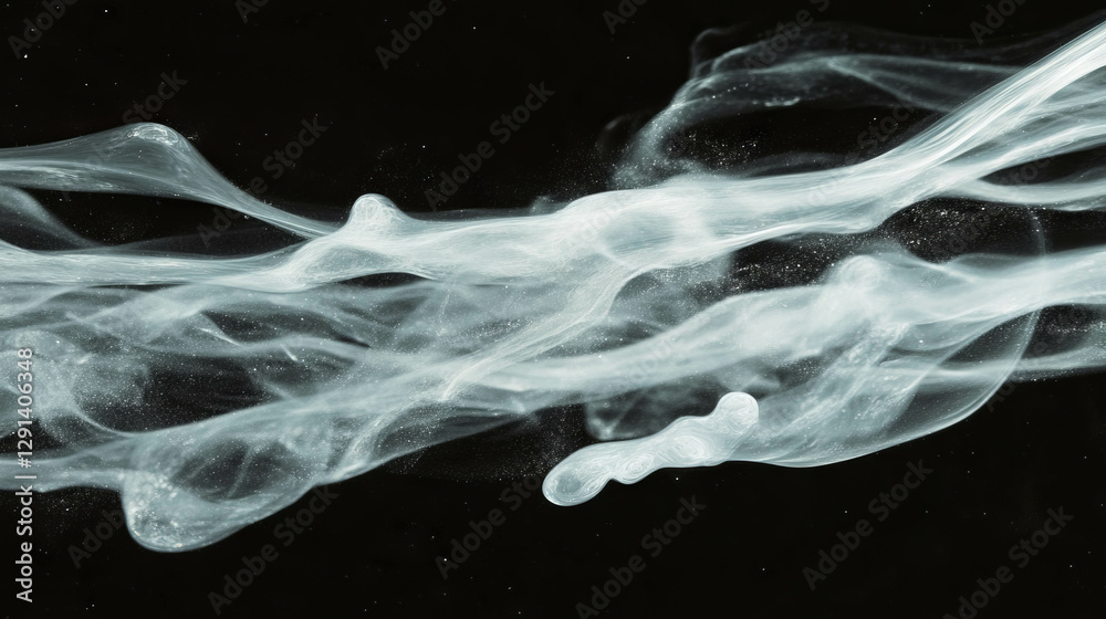Poster abstract fluid design with soap streaks on dark background