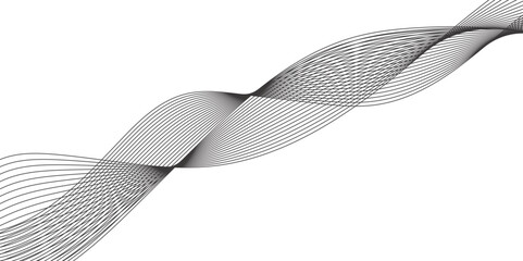 Abstract vector blue wave lines on white background, digital frequency track equalizer. Stylized line art background.	