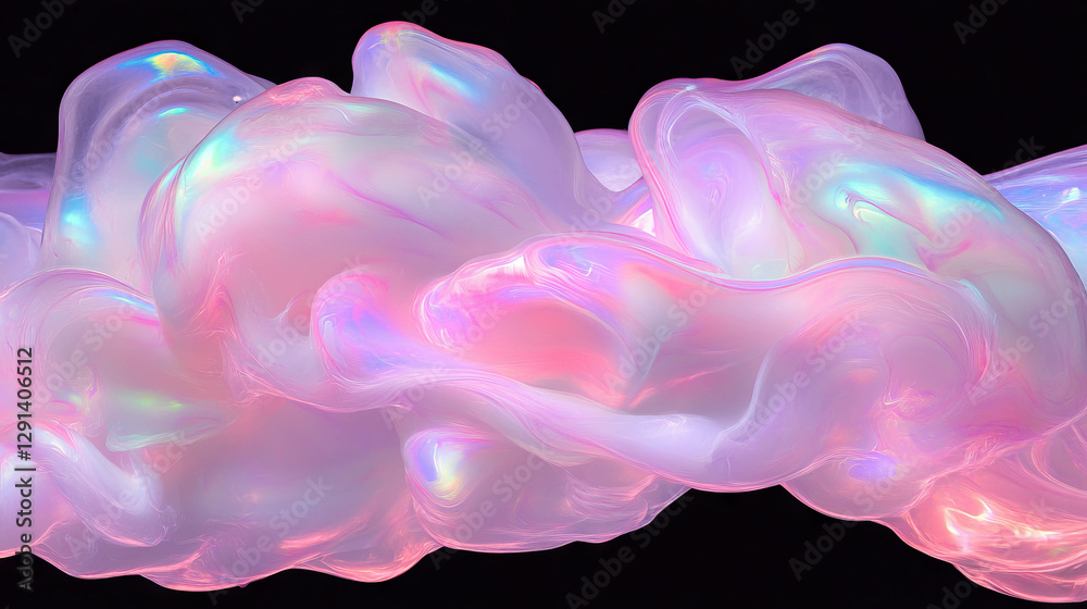 Poster ethereal soap streaks with vibrant colors - abstract art design for creative projects
