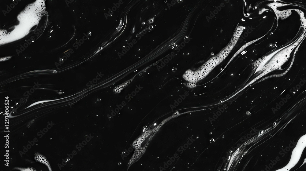 Poster Abstract soap streak patterns on dark background for artistic and design use