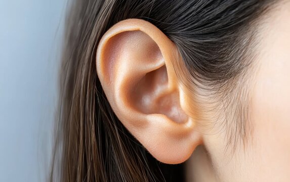 Exploring ear anatomy close-up of human ear medical study indoor environment analytical viewpoint