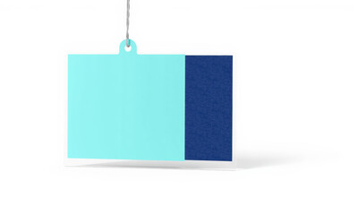 vibrant gift card mockup featuring turquoise and navy design, perfect for showcasing your brand or promotional offers. Ideal for marketing materials and presentations