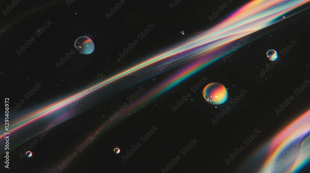 Poster abstract colorful background with soap streaks and oil drops for creative design