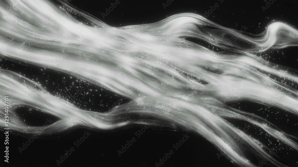 Poster abstract flowing soap streaks on dark background for creative designs