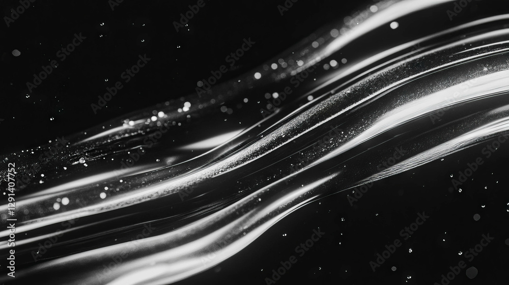 Aufkleber mesmerizing abstract flow with soap streaks in monochrome design for modern backdrops