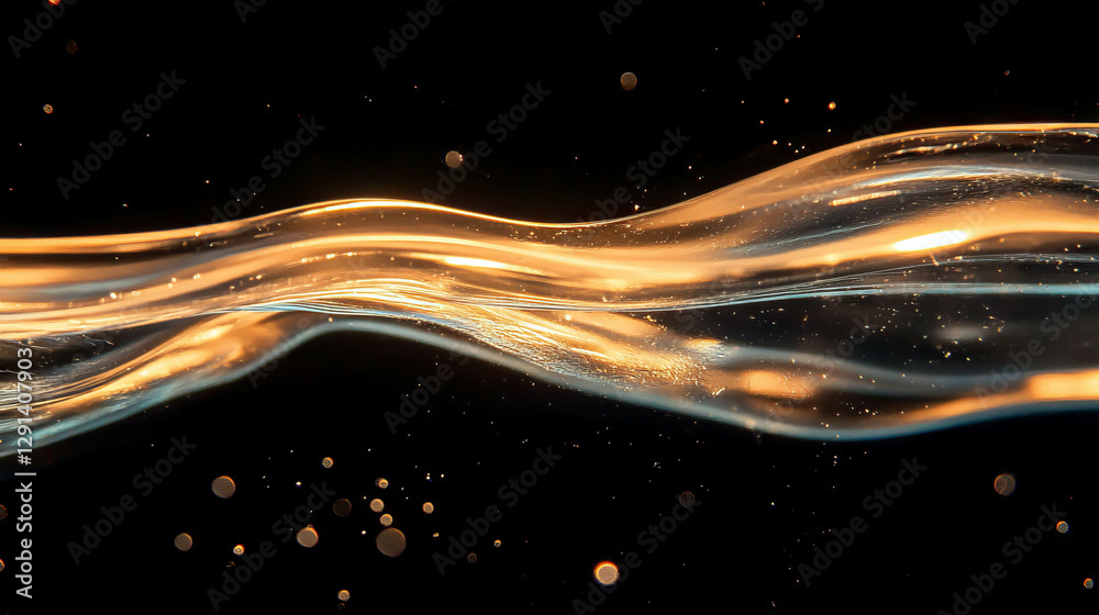 Poster abstract organic soap streaks with dynamic flow on dark background for creative design