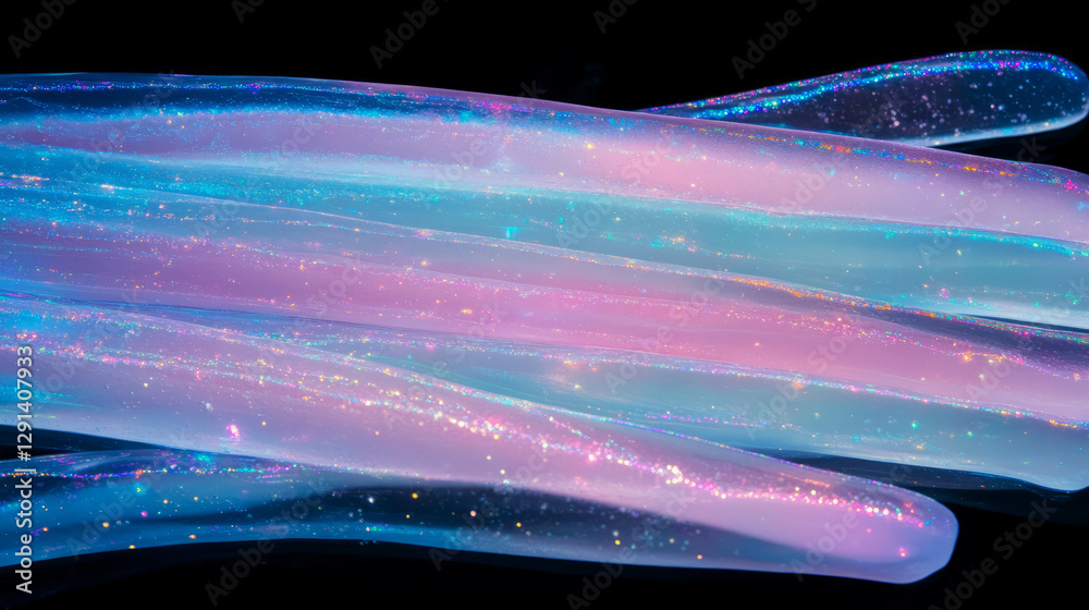 Poster vivid soap streaks illuminated by colorful light - abstract background for modern design