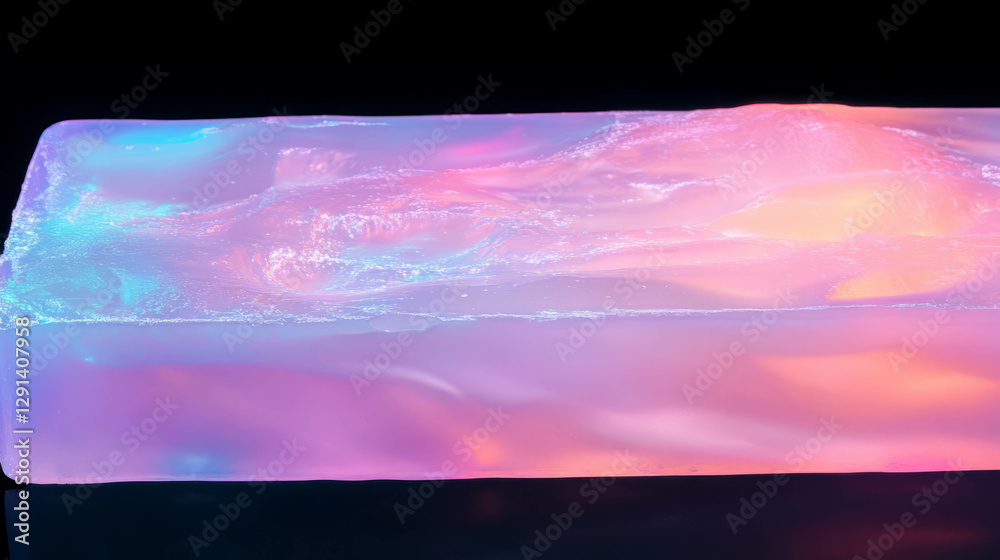 Poster vibrant soap streaks background with multicolored illumination for creative design