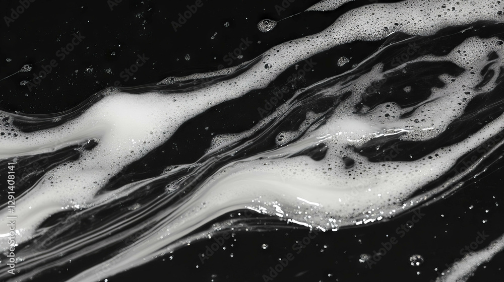 Poster abstract soap streaks on water surface for cleanliness concept and design