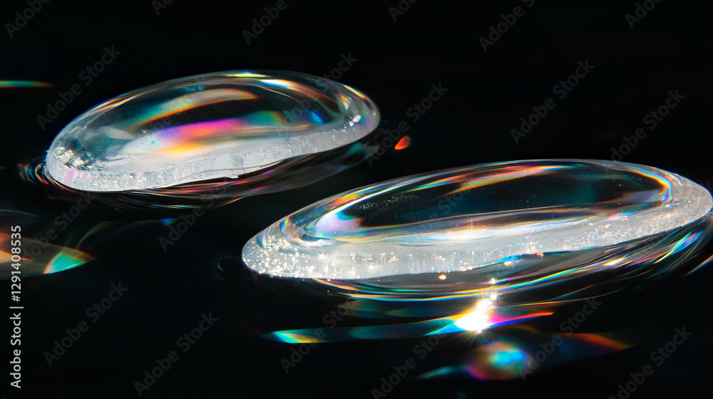 Poster abstract soap streaks and ice crystals reflection for creative background design
