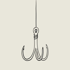 Fish Hook with Line Sketch Element