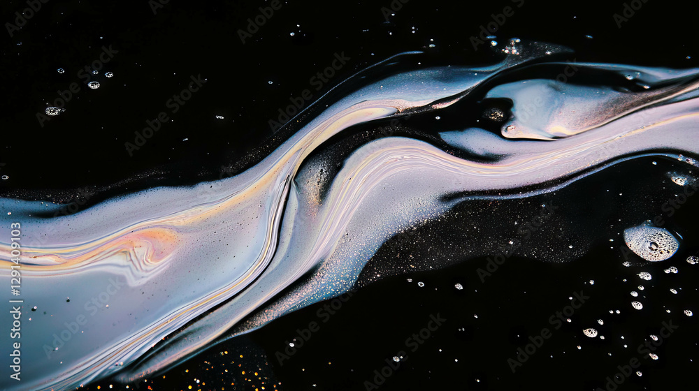 Aufkleber abstract background featuring soap streaks with dynamic highlights on a dark surface