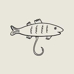 Fishing Lure Sketch Single