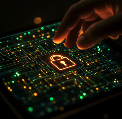Sicurezza dei dati. Lucchetto virtuale. Mettere i dati al sicuro.