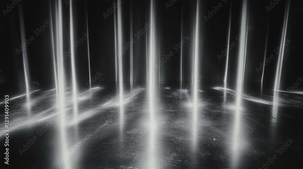 Aufkleber ethereal light beams on dark surface creating mysterious abstract background