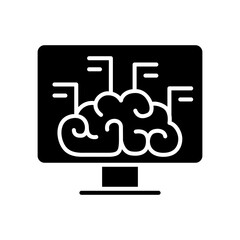 Brain scan icon in glyph style