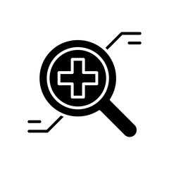 Obraz premium Online diagnosis icon in glyph style