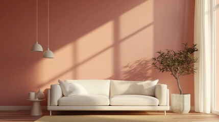 Fondo interior de una casa moderna sala de estar minimalista.