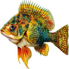 Fototapeta premium Animals, Fish, Cartoon, Art, Printable Image, with White Background, for Stickers, T-Shirt Print, Cap, Mug, Slipper, Mousepad