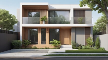Fototapeta premium modern house with a balcony