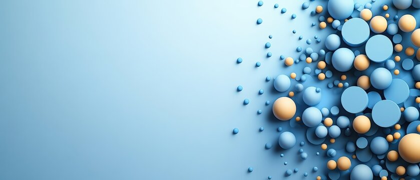 Blue and orange background with numerous small bubbles creating a vibrant abstract design