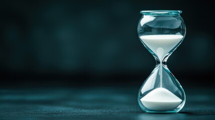 Floating luminous diamond hourglass over dark surface capturing time's essence minimalist design high contrast