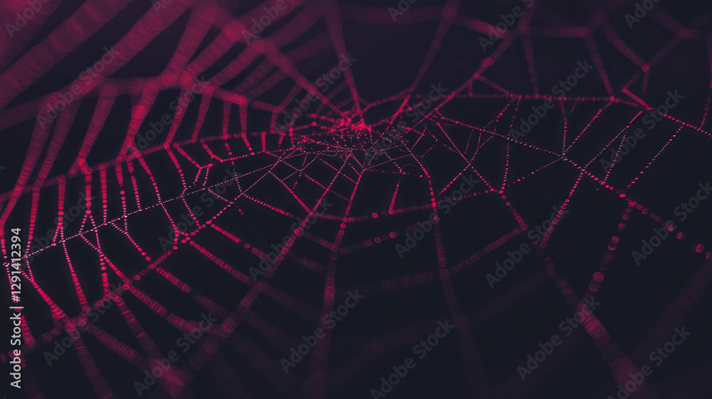 Aufkleber intricate spiderweb background with fine dust particles in low light