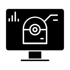 AI, artificial intelligence icon in glyph style