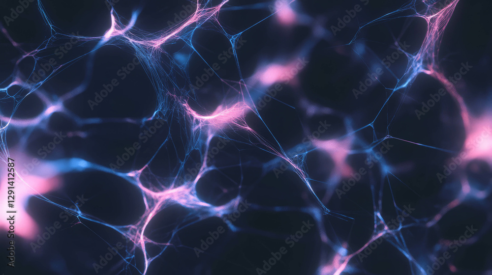 Aufkleber Intricate spiderweb pattern forming a complex network on dark background