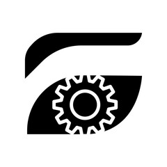 Machine learning icon in glyph style