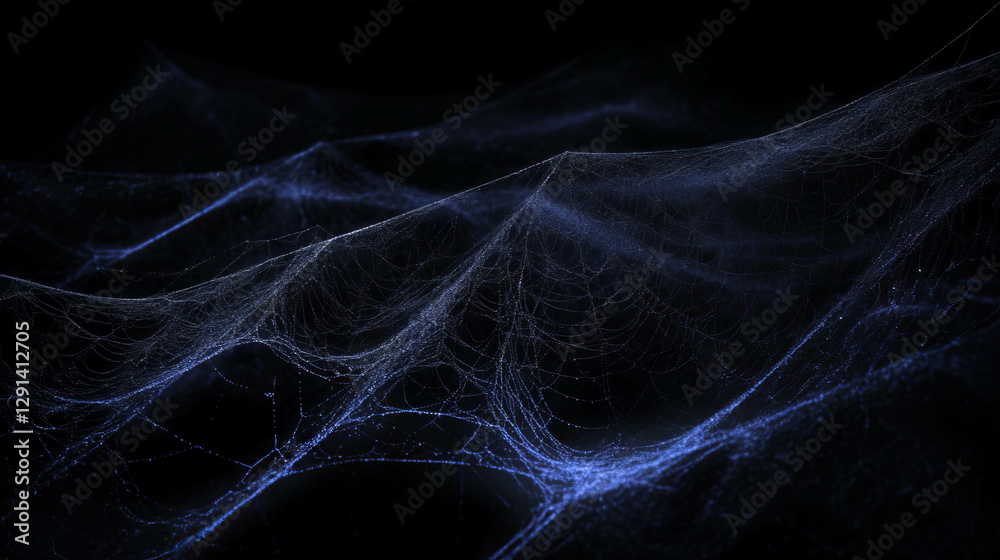 Poster mysterious atmosphere with intricate spiderweb background for halloween and gothic designs