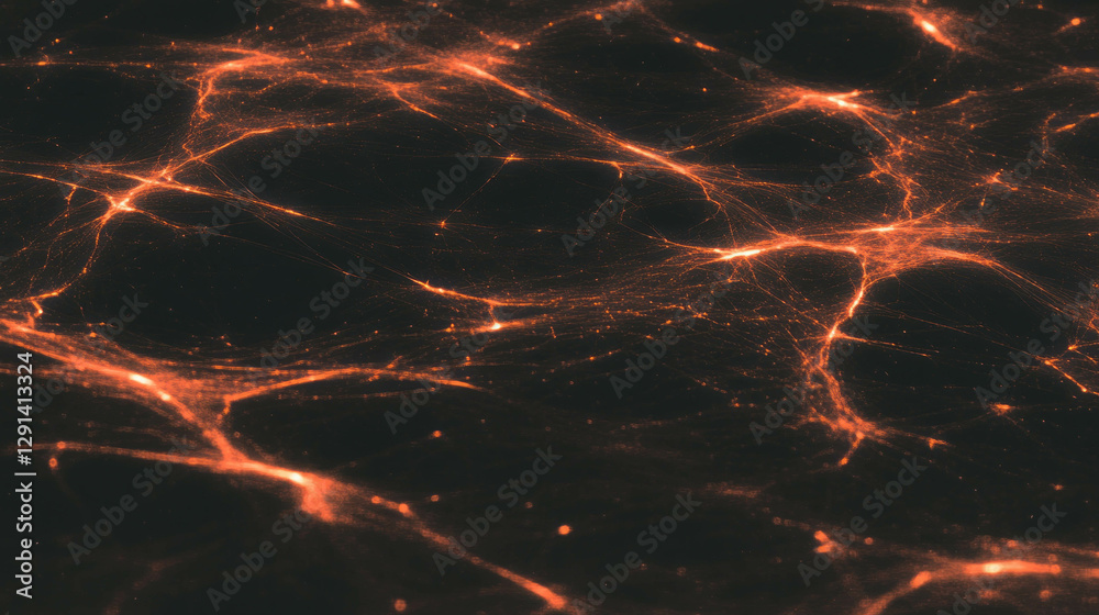Aufkleber enchanting spiderweb illuminated by firelight glow for atmospheric background design