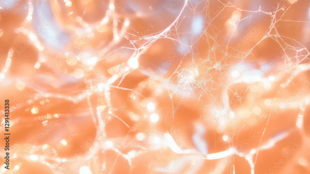 Poster enchanting spiderweb background illuminated by warm firelight for atmospheric design