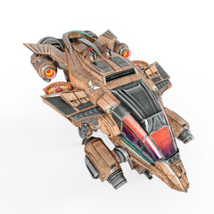 alien spacecraft in white background