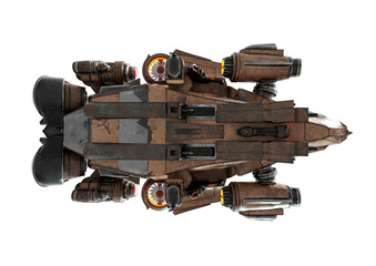 alien spacecraft in white background