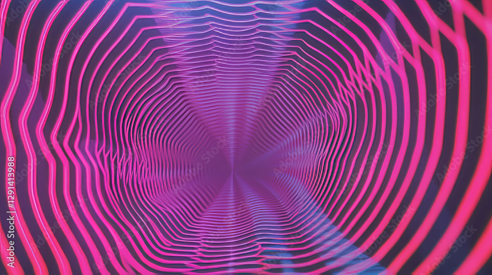 Aufkleber Neon illuminated spiderweb background with vibrant abstract patterns
