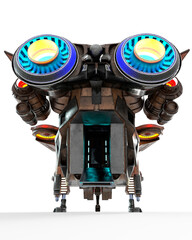 alien spacecraft in white background