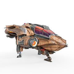 alien spacecraft in white background